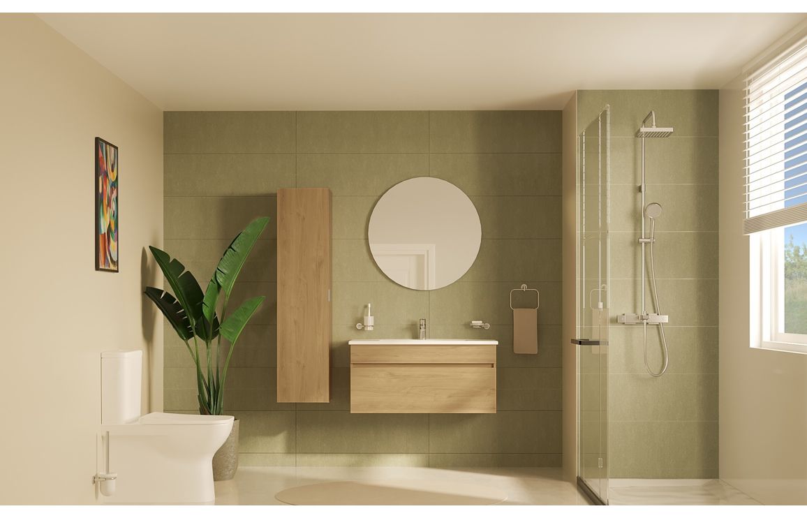 VitrA 795x795mm Round Mirror - Brushed Chrome VTMR0014