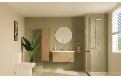 VitrA 795x795mm Round Mirror - Brushed Chrome VTMR0014