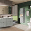 VitrA Root Groove 40cm 2 Door Semi-Tall Unit w/Laundry Basket (RH Hinge) - Matt Fjord Green VTFT1560