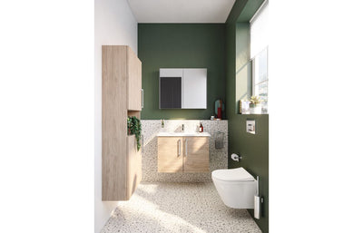 VitrA 820x695mm Mirrored Cabinet - Brushed Chrome VTFT0172