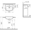 VitrA S20 550x445mm Semi Recessed Basin - White VTPB1072