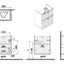 VitrA Root Groove 60cm 2 Drawer Slim Washbasin Unit - Matt Fjord Green & Basin