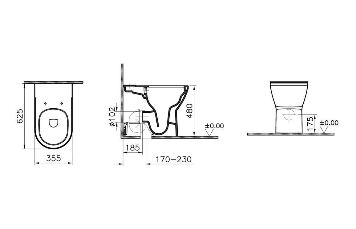 VitrA Integra Rimless Comfort Height Fully Shrouded Close Coupled