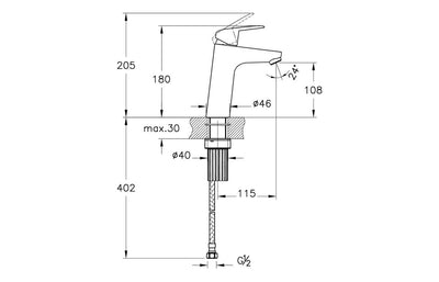 VitrA Flow Round Large Basin Mixer - Chrome VTTS1194