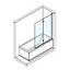 Novellini Young 1BSV BATH SCREEN WITH 2 FOLDING DOORS Silver 1200mm
