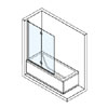 Novellini Young 1BSV BATH SCREEN WITH 2 FOLDING DOORS Black 1200mm