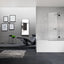 Novellini Young 1BSV BATH SCREEN WITH 2 FOLDING DOORS Black 1200mm