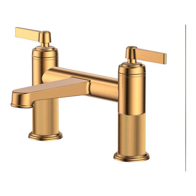 Abbey Satin Bronze Ribbed Bath Filler Tap N23