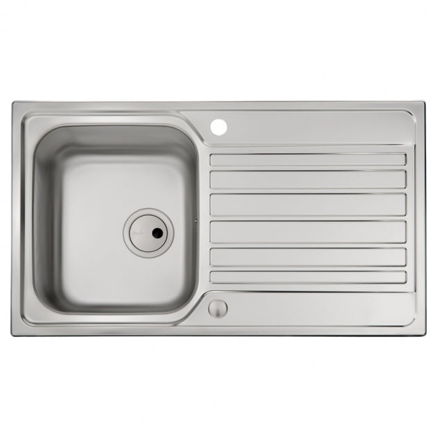 Abode Connekt 1.0 Bowl Inset Kitchen Sink with Astral Sink Tap 860mm L x 500mm W - Stainless Steel