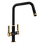 Abode Hex Monobloc Kitchen Sink Mixer Tap - Antique Brass/Matt Black