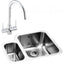 Abode Matrix 1.5 RH Bowl Undermount Kitchen Sink with Nexa Sink Tap 572mm L x 450mm W - Stainless Steel