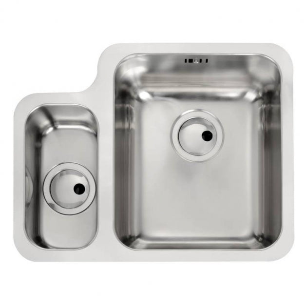 Abode Matrix 1.5 RH Bowl Undermount Kitchen Sink with Astral Sink Tap 572mm L x 450mm W - Stainless Steel
