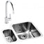 Abode Matrix 1.5 RH Bowl Undermount Kitchen Sink with Atlas Sink Tap 572mm L x 450mm W - Stainless Steel