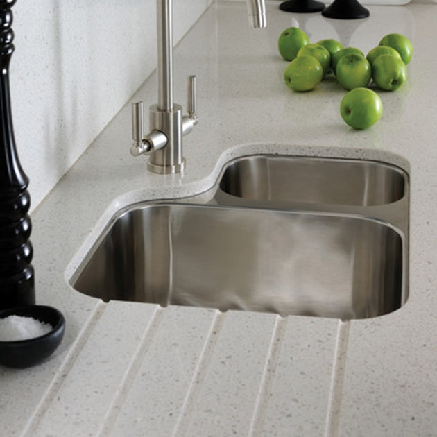 Abode Matrix 1.5 RH Bowl Undermount Kitchen Sink with Astral Sink Tap 572mm L x 450mm W - Stainless Steel