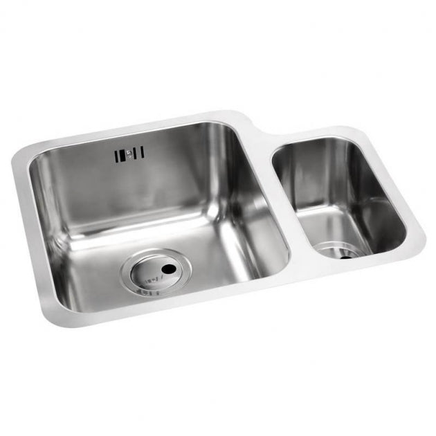 Abode Matrix 1.5 LH Bowl Undermount Kitchen Sink with Atlas Sink Tap 572mm L x 450mm W - Stainless Steel