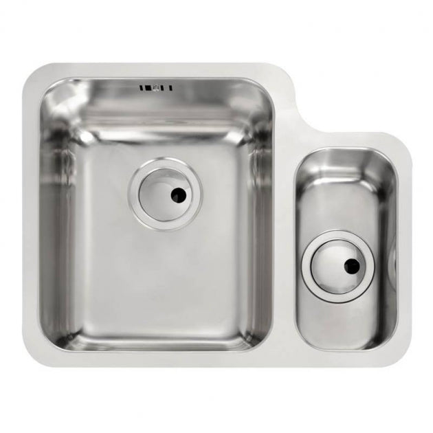 Abode Matrix 1.5 LH Bowl Undermount Kitchen Sink with Atlas Sink Tap 572mm L x 450mm W - Stainless Steel