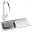 Abode Neron 1.0 Bowl Inset Kitchen Sink with Atlas Sink Tap 1000mm L x 500mm W - Stainless Steel