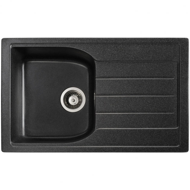 Abode Oriel 1.0 Bowl Granite Inset Kitchen Sink with Nexa Sink Tap 780mm L x 480mm W - Black