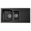 Abode Oriel 1.5 Bowl Granite Inset Kitchen Sink with Astral Sink Tap 950mm L x 480mm W - Black
