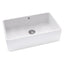 Abode Provincial Large 1.0 Bowl Ceramic Undermount Kitchen Sink 795mm L x 460mm W - White