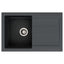 Abode Xcite 1.0 Bowl Granite Kitchen Sink with Atlas Sink Tap 780mm L x 500mm W - Black Metallic
