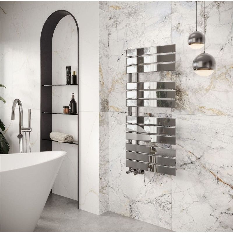 Alpha Chrome Heated Towel Rail - 1080x550mm