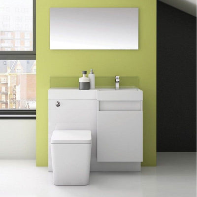 Alhambra 900mm Vanity & WC Combination Unit in White Gloss – Right Hand