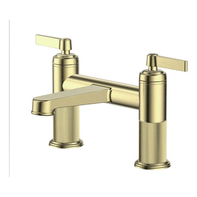 Abbey Brushed Gold Ribbed Bath Filler Tap N23