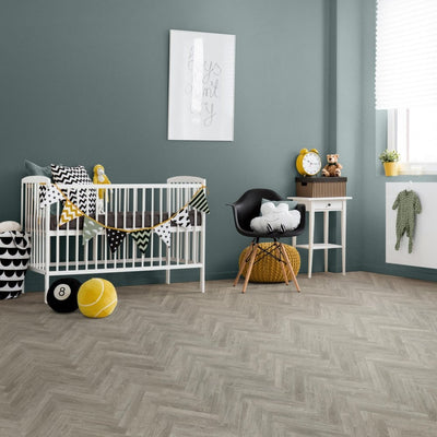 Berry Alloc Laminate Flooring - Chateau + Herringbone - Java Light Grey - 8mm x 84mm x 504mm