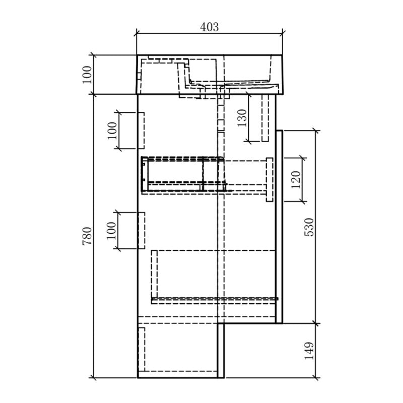 Alhambra 900mm Vanity & WC Combination Unit in Concrete – Left Hand