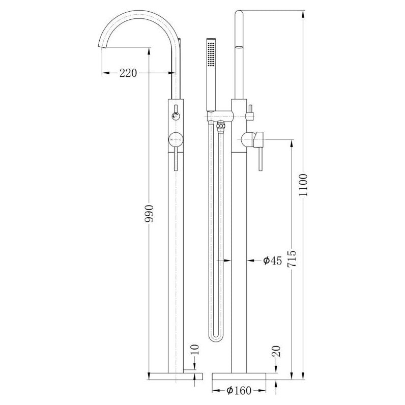 Chelsea Freestanding Bath Tap - Satin Bronze