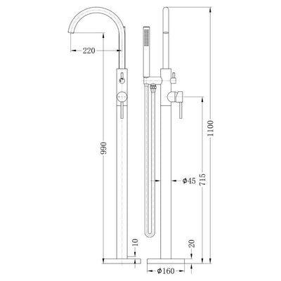 Chelsea Satin Bronze Freestanding Bath Tap