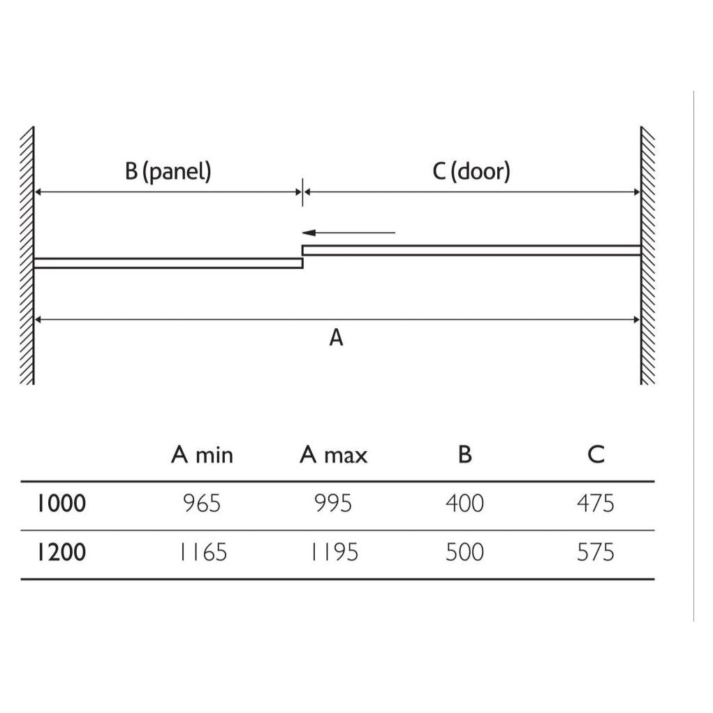 Clover 1200mm Sliding Shower Door