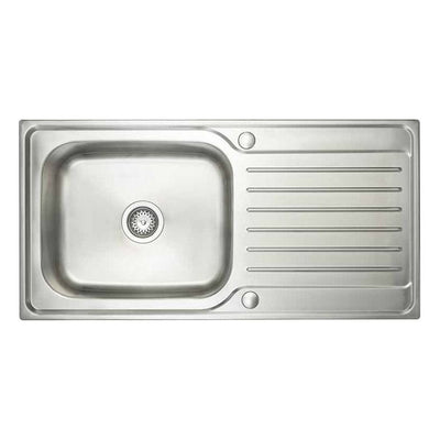 Prima Deep 1 Bowl & Drainer Inset Polished Steel Kitchen Sink - CPR030