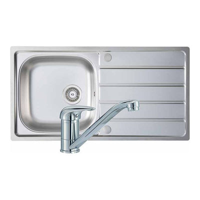 Prima 1 Bowl Stainless Steel Kitchen Sink & Single Lever Tap Pack - CPR041