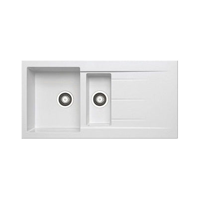Prima+ 1.5 Bowl & Drainer Inset Granite Kitchen Sink - White- CPR323
