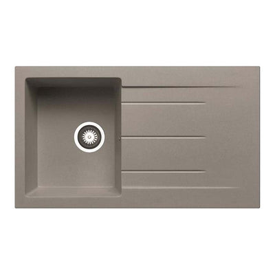 Prima+ 1 Bowl Granite Reversible Compact Inset Sink with Drainer - Light Grey- CPR347