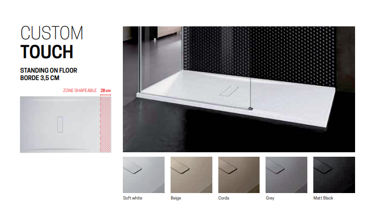 Novellini Custom Touch Shower Tray 1200x1000x35mm - Grey