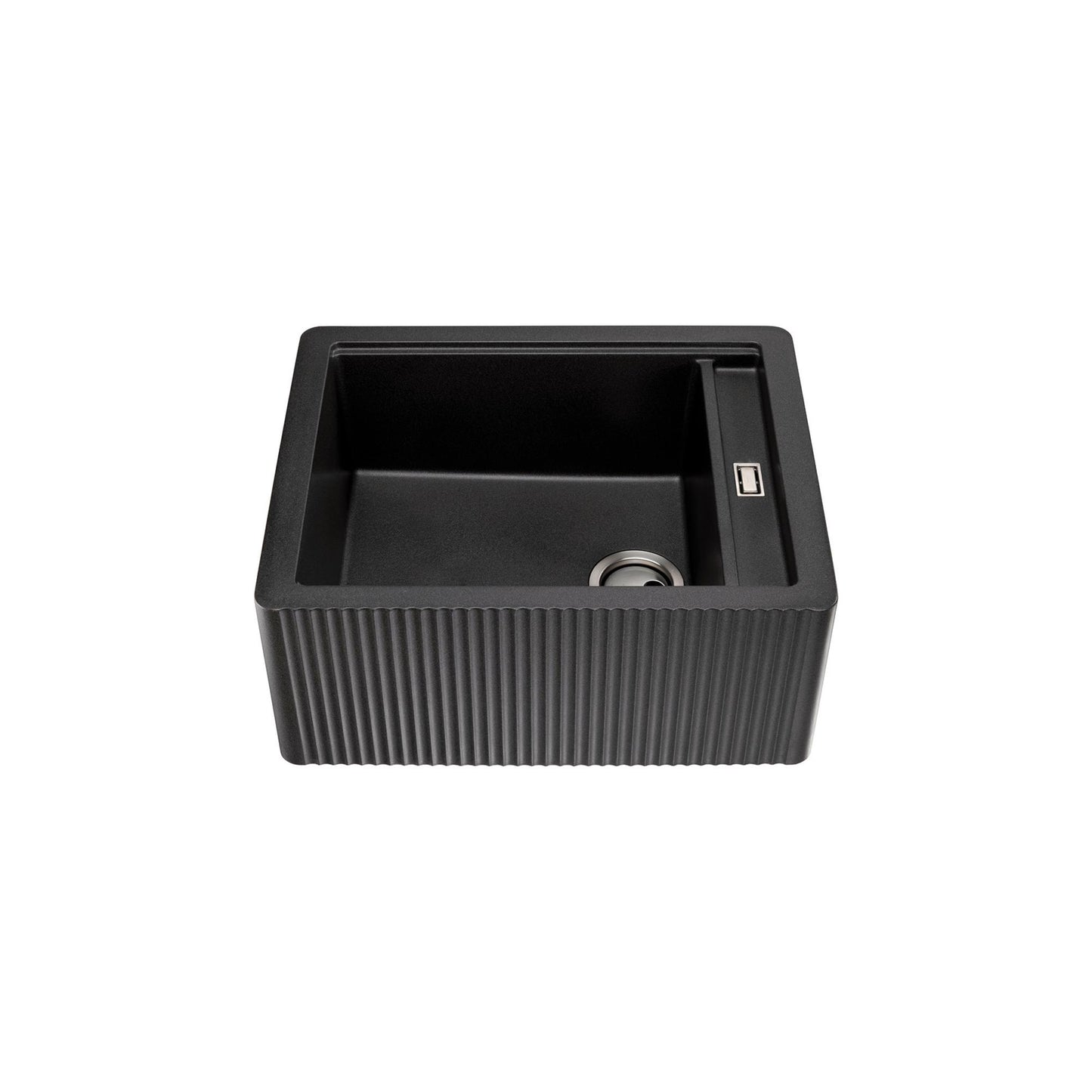 Abode Optima 1.25B Granite Belfast Sink - Black Metallic  AW3201