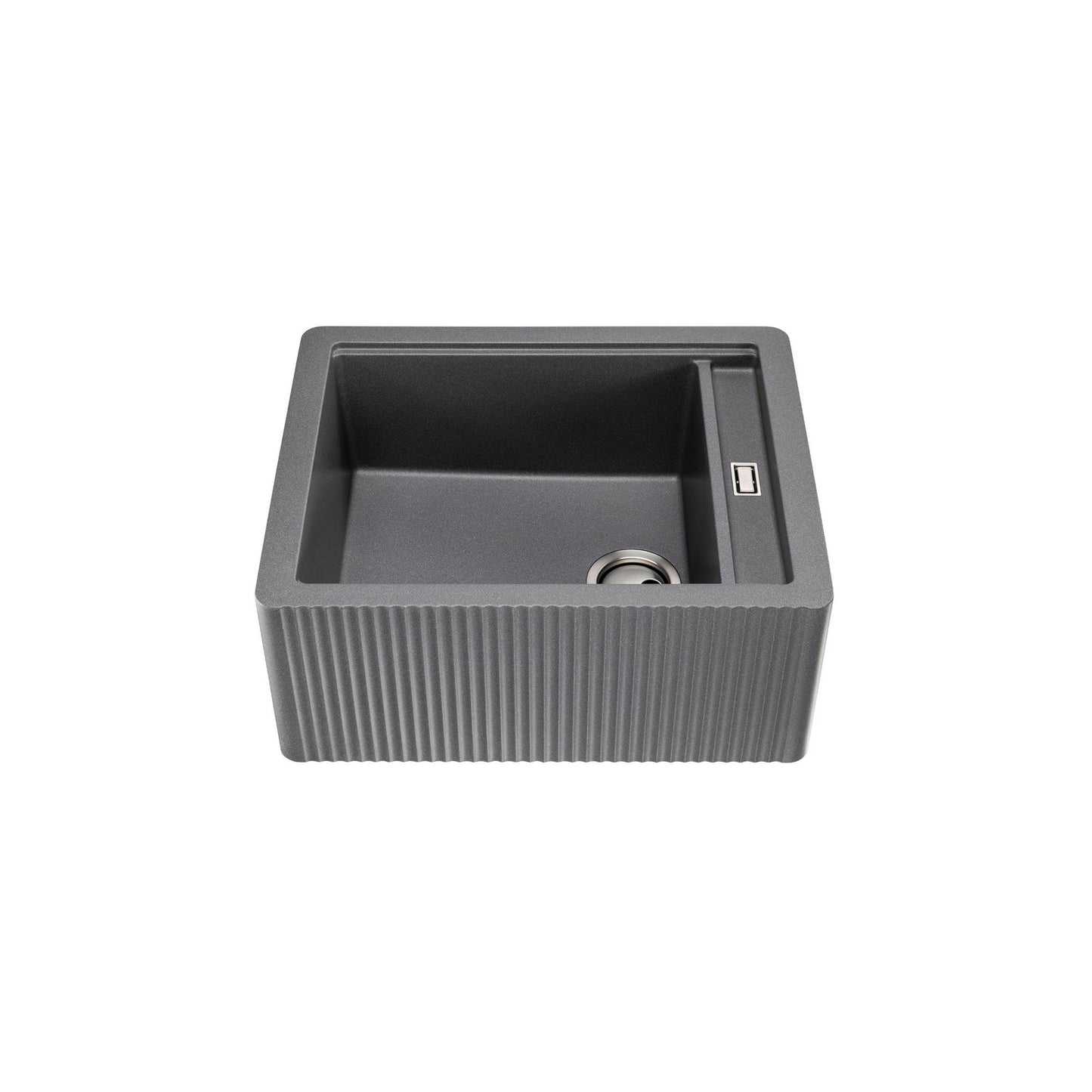 Abode Optima 1.25B Granite Belfast Sink - Grey Metallic Granite AW3203