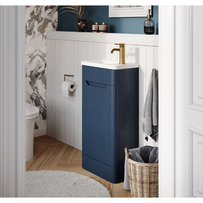 Eon 450mm Floor Standing Cloakroom Vanity Unit in Royal Blue