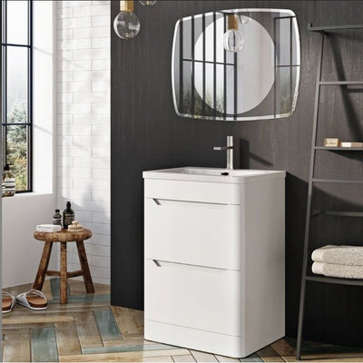 Eon Floor Standing 600mm Vanity Unit in Matt White