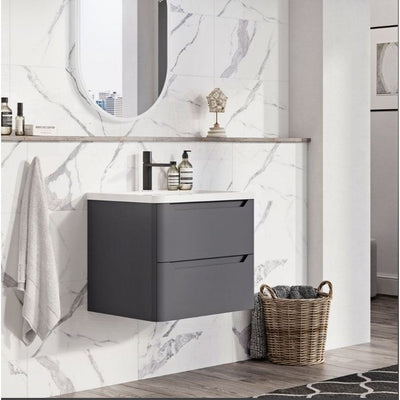 Eon Wall Hung 600mm Vanity Unit in Charcoal