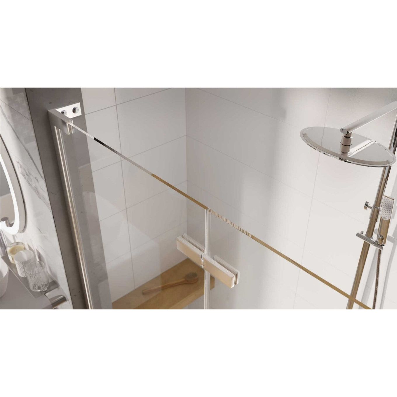 Evelyn 1400mm Hinged Shower Door - Chrome