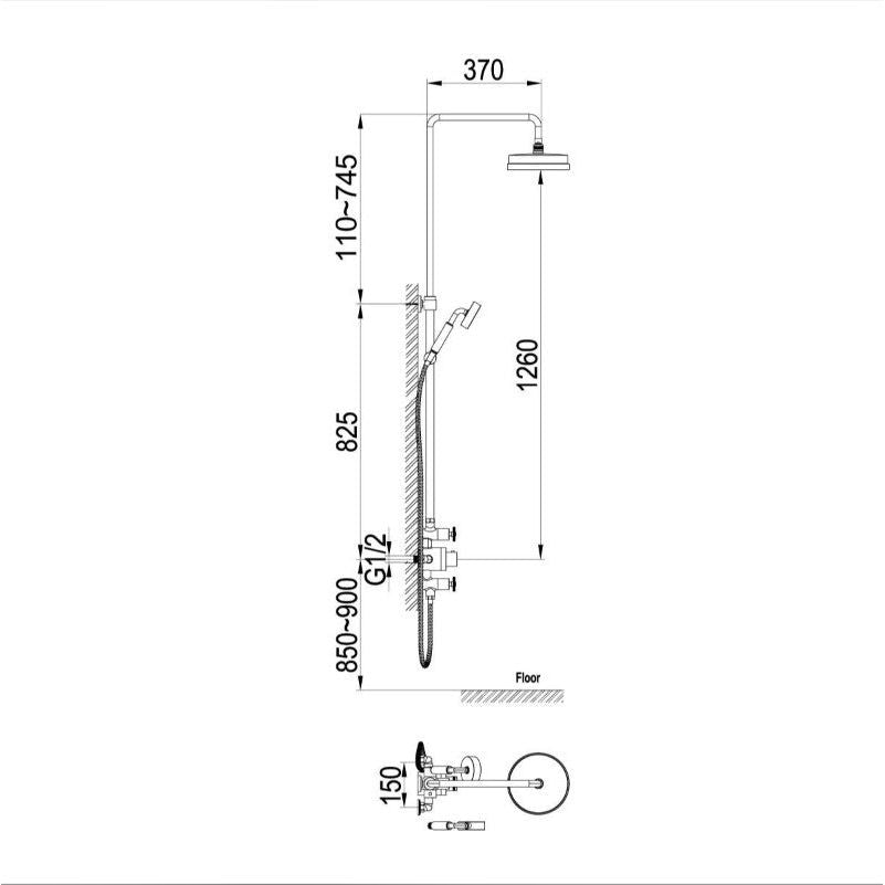 Alpha Exposed Valve Shower Pack – Brushed Nickel