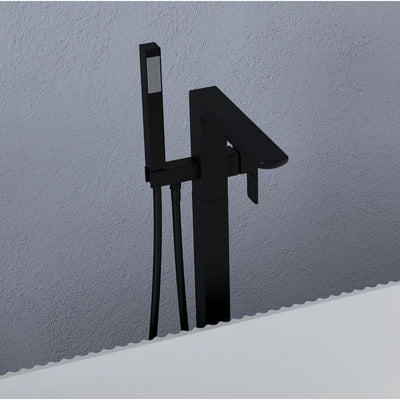 Liberty Black Floor Standing Bath Shower Mixer Tap