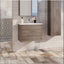Deane 600mm Wall Hung Vanity Unit in Grey Linear