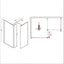 Hopper Black Fluted Glass Frame Shower Screen 1080mm & 300mm Single Frame Return Panel N23