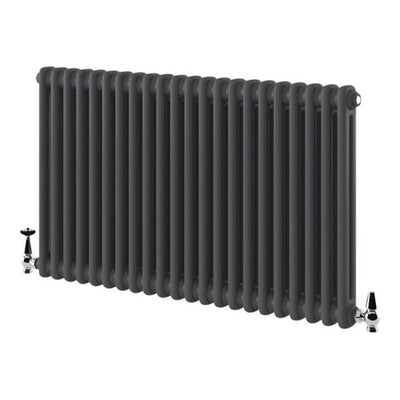 Nevada Grey Double Horizontal Column Radiator - 600x1370mm