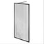 Hopper Black Fluted Glass Frame Shower Screen 1080mm & 300mm Single Frame Return Panel N23